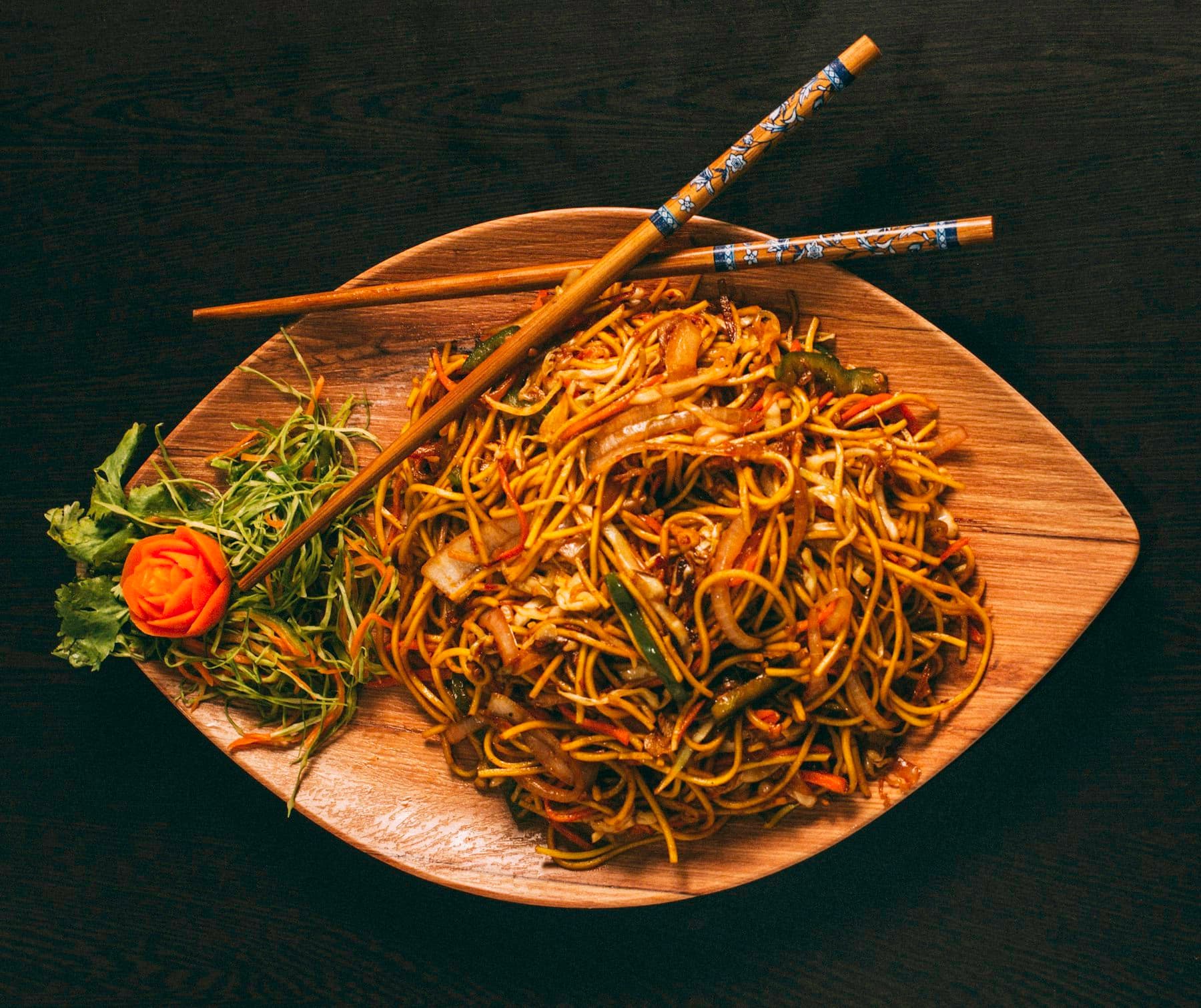 Fresh wok-cooked noodles at Shi Foo